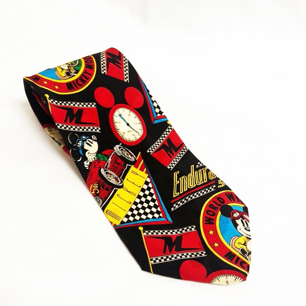 MICKEY MOUSE Graphic Silk Tie “World Wide Racing”